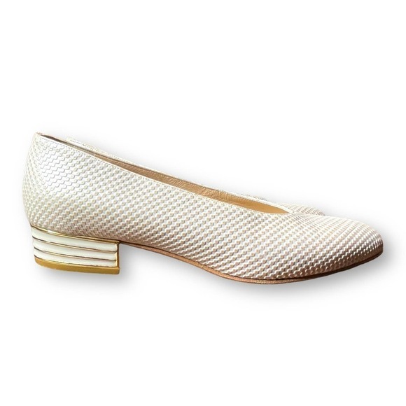 Joel Parker Vintage Women’s Cream Textured Heels - Size 5.5 B - Picture 6 of 12